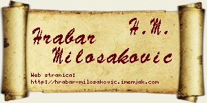Hrabar Milošaković vizit kartica